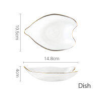 Gold Rim Glass Salad Bowls Dinner Plates Kitchen Utensils Glass Soup Plate Fruit Dishes Cooking Dinnerware Food Container