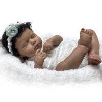 19" Black-Skinned Loulou Handmade Realistic Bebe Reborn Doll Painted Lifelike Reborn Girls Kукла Pеборн девочка