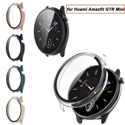 ◑☃❖ ganzha3965 เคส ตัวป้องกันหน้าจอ สําหรับ Huami Amazfit GTR Mini เคสกันกระแทก กรอบ PC แบบแข็ง กระจกนิรภัย กันรอยขีดข่วน HD แบบบาง