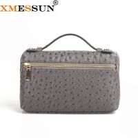 ZZOOI XMESSUN New Fashion Embossed Ostrich Pattern Bag Pouch Big Cow Leather Clutch Bag Designer Handbag Purse 2022 Trendy Bag