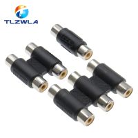 2PCS RCA Female to RCA Female Audio Video Cable Jack Plug Adapter Connector RCA to 2/3 RCA Jack