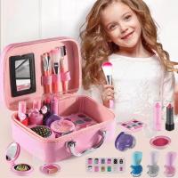 Children Simulation Makeup Kit Washable Toy Cosmetic Playset With Lipstick Nail Paint Eyeshades And Makeup Brushes Gift For Kids