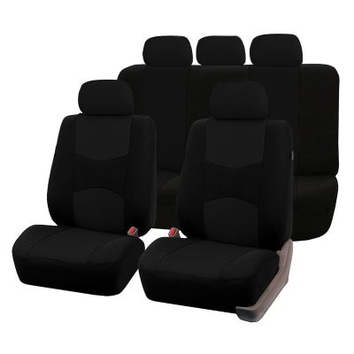 ▨ Car Seat Covers For 5 PCS Full Set For Four Seasons Black Universal