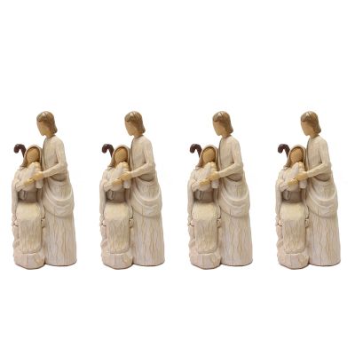 4X Holy Family Statues Jesus Mary Joseph Catholic Religious Figurine Home Decor for Home Nativity Scene Christmas Gift