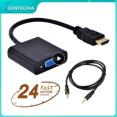 1 10 buah HDMI kompatibel dengan kabel adaptor VGA pria ke Famale konverter 1080P VGA Jack 3.5 AUX kabel daya USB untuk PC Laptop