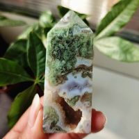 Natural Stone Water Grass Agate Tower Magic Wand Point Spirit Crystal Tower Home Feng Shui Decoration