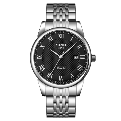 SKMEI 9058นาฬิกาข้อมือควอตซ์กันน้ำสำหรับผู้ชาย,นาฬิกาแบรนด์ชั้นนำนาฬิกาสายหนังหรูหรา