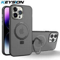 KEYSION Sarung Dof สำหรับ Mag-Safe เคสโทรศัพท์โปร่งใสกันกระแทกสำหรับ iPhone 15 Pro Max 15 Plus