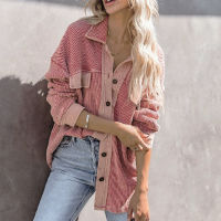 New Cross -Border European And American Autumn Winter Street Tide Lapel Single -Breasted Long -Sleeved WomenS