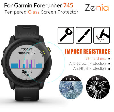 Zenia 2Pcsหน้าจอฟิล์มกันรอยสำหรับGarmin Forerunner 745 Forerunner745นาฬิกาHD 9H 2.5D Temperedแก้วป้องกันการระเบิดฟิล์มป้องกันรอยขีดข่วน