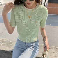 [Real Photo] Korean style new short sleeved shirt women thin all match round neck short top