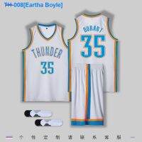 ❈♨ Eartha Boyle Thunder team no. 35 Paul George durant jersey basketball suit male student group uniform custom children