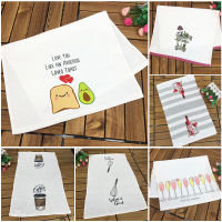 1 Piece 17 Colors Soft Cotton Dish Towel Eco Printed Cute Tea Napkin Kitchen Cleaning Cloth 45x70cm 42x65cm