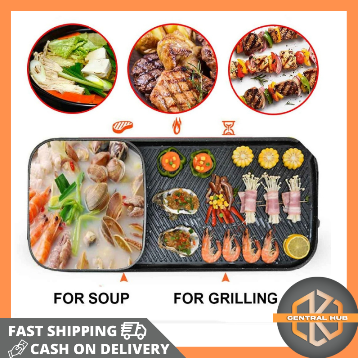 KCH Samgyupsal Set 2in1 Rectangle Electric Grill Pan and Hotpot