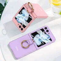 สำหรับ Samsung Galaxy Z Flip 5 4เคสบานพับ PC กันกระแทกเชิงกลฝาครอบป้องกันกระจกกล้องถ่ายรูปพับ3นิ้ว