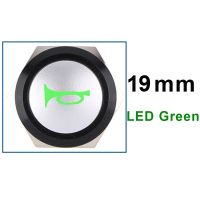 ปุ่มแตรทรัมเป็ตแบบกดรีเซ็ทชั่วครู่16Mm 12V กระดุมลำโพงรถยนต์ไฟ LED แสดงการทำงาน19Mm สวิทช์ปุ่มกดโลหะ6V22กระดิ่งปุ่มกดสีแดง0V