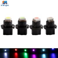 10ชิ้น DC 12V T5 5050 1 SMD ฐานหลอดไฟ Led สีขาวน้ำแข็งสีฟ้าสีแดงสีน้ำเงินเหลืองอำพันสีชมพูสีเขียวแผงหน้าปัดรถยนต์ไฟ