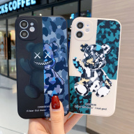 AKABEILA Cartoon Camouflage Bear Phone Cases for IPhone 13 11 12 Pro MAX Anti Knock Back Case for IPhone 11 12 XR X XS Max Se 2020 6 6s 7 8 Plus Covers Silicone Soft Shockproof thumbnail