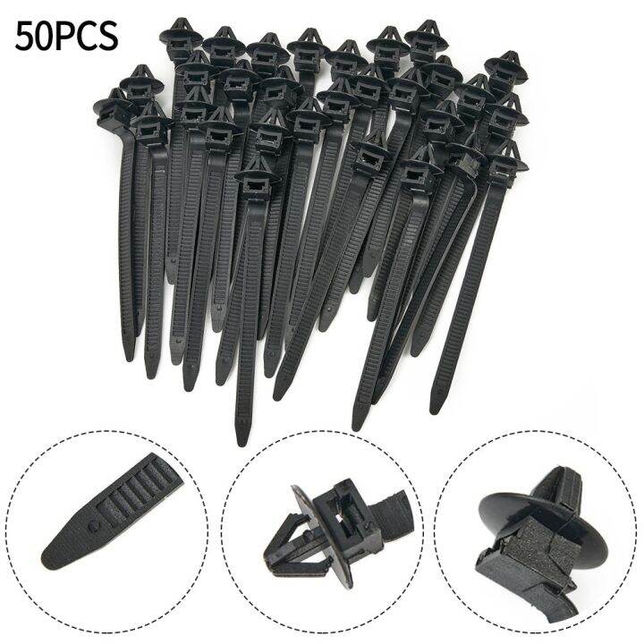 50Pcs Auto Cable Tie Wrap Cable Fixed Nylon Fasteners Clips Car Cable