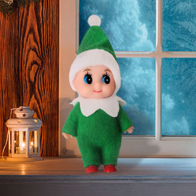 ผ้าสักหลาด PVC แบบนุ่มตุ๊กตาเอลฟ์ขนาดเล็กสำหรับของขวัญคริสต์มาสเด็กตุ๊กตาเอลฟ์กำมะหยี่คริสต์มาส