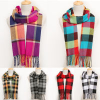 Winter Hot Sale Men Scarf Women With Tassel Color Lattice Cashmere Scarves Thinker Autumn Warm Female Shawl Long Couple Scarf