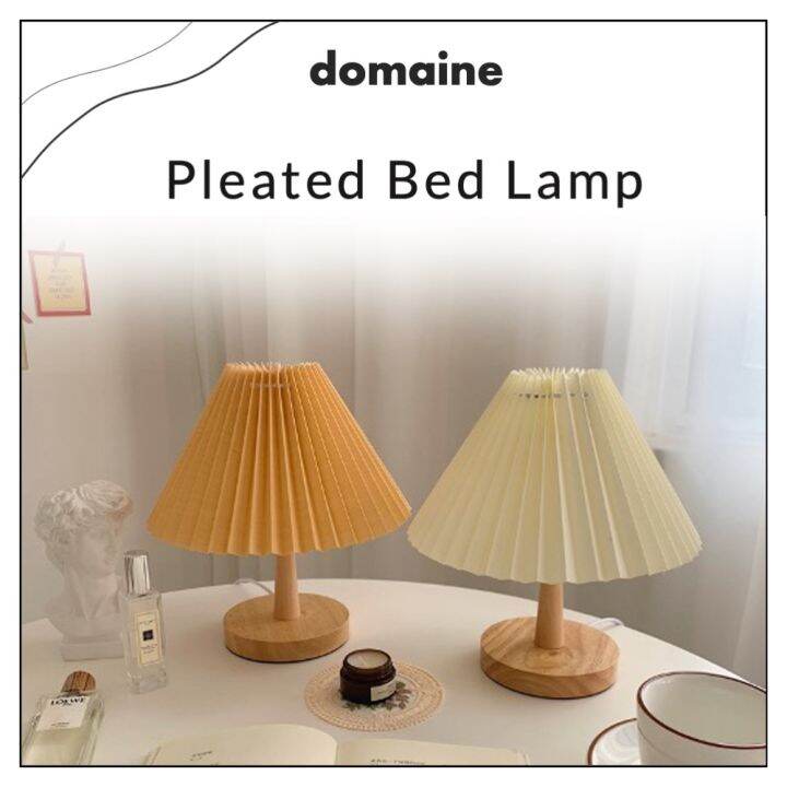 🔥READY STOCK🔥 Nordic Pleated Bed Lamp Table Lamp Lampu Tidur Korean