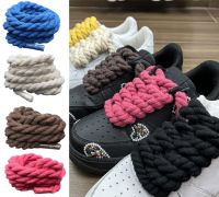 Bold Cotton Linen Twist Weave Shoelaces Wood Color Rope Laces Men Women Trend Personality Sport Casual Shoes Laces Dropsship