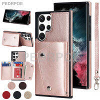 เคสโทรศัพท์แบบฝาพับหนังสำหรับ Samsung S22 S20FE อัลตร้า S21 S10 S9 S8 S7บวก Note20 Note10 Note9เชือก Note8กระเป๋าสตางค์เคสแบบมีช่องเสียบบัตร