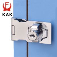 【LZ】✴❒  KAK 2.5-4 inch Punch-free Hasp Latch with Lock Zinc Alloy Door Lock Drawer Locks Letter Box Locker Office Cabinet Security Lock