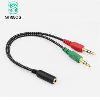 Nylon 3.5mm Jack male to 3.5 Microphone  and earphone female Extension Aux Audio Splitter Cable Y Stereo Splitter for iPhone 5s Cables