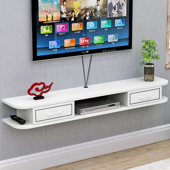 Modern wallhung TV living room bedroom settop box rack small