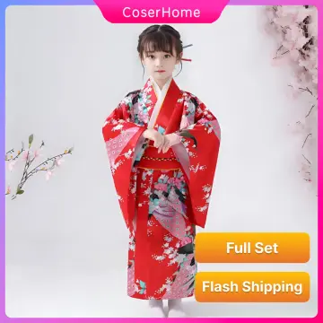 Japanese Red Kimono Dress - Woman