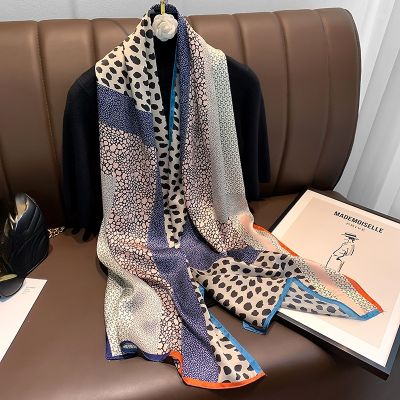 ●№▼ Popular Shawl Fashion New 160X40CM Silk Scarves Four Seasons Luxury Sunscreen Bandannas 2022 Europe And America Print Long scarf