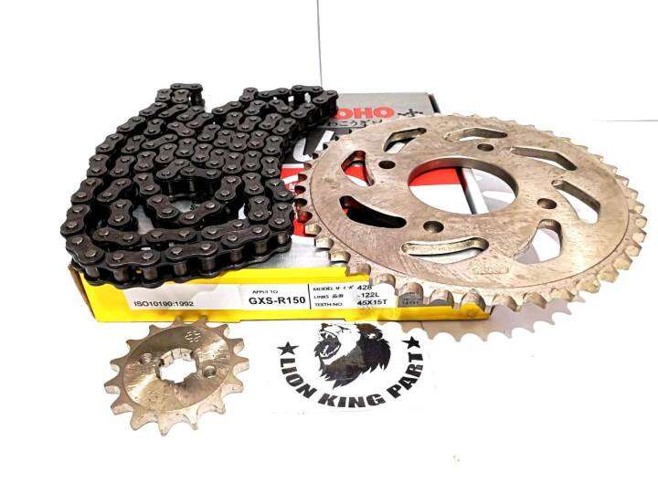 GIR SET GEARSET GSXR150 HITAM CHOHO UKURAN RANTAI 428122L DAN GEAR 45X15T Lazada Indonesia