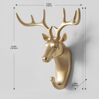 Hook Head Head Deer Hook Hook Animal Wall Creative Hook Decorative Creative Gold Non punch Sticky Hanging Coat Housekeeping