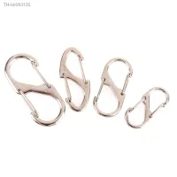 ✳❇ 10pcs Stainless Steel S Type Carabiner With Lock Mini Keychain Hook Anti-Theft Outdoor Camping Backpack Buckle Key-Lock Tool