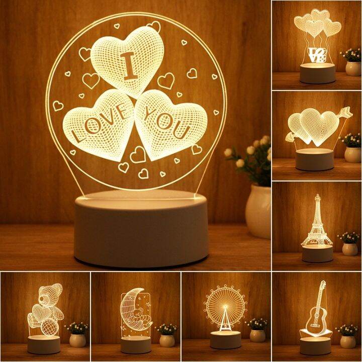 HCparty Top Selling 3D LED Night Light Bedroom Lamp Best Gift Souvenir ...