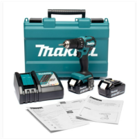 MAKITA สว่านกระแทกไร้สาย รุ่น DHP483RFE DHP484RFE มาพร้อมแบต+แท่นชาร์จ เครื่องมมือช่าง รับประกัน