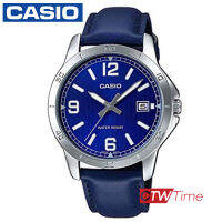 Casio Standard นาฬิกาข้อมือสุภาพบุรุษ สายหนัง รุ่น MTP-V004L-2BUDF (หน้าปัดสีน้ำเงิน)