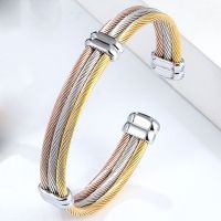 4 Styles Cable Bracelet Adjustable Size Cuff Bangle For Women New Arrival Spring Wire Line Titanium Steel Jewelry Wholesale