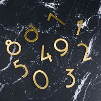 【LZ】✤  Golden Brass Numbers Decorative Wall Door Figures Simple Villa Hotel Door Plates Dormitory Home Height 5cm 7cm Custom Sign