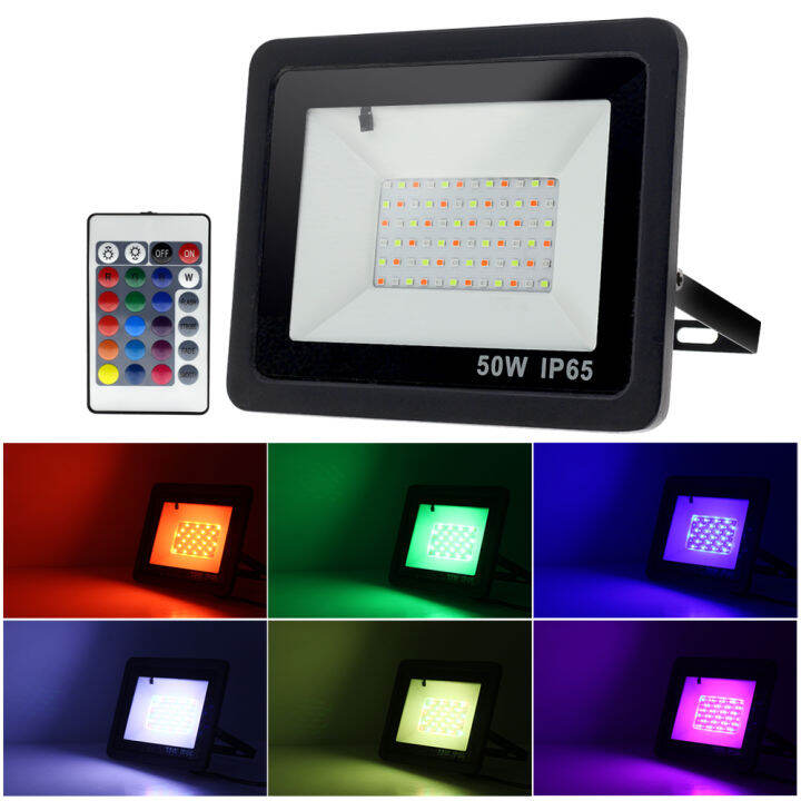 220v-สปอตไลท์-led-แบบ-rgb-30w-50w-100w-rgb-กันน้ำ-floodlight-ไฟส่องสว่างแบบสะท้อนพร้อมรีโมทคอนโทรลสำหรับกลางแจ้ง