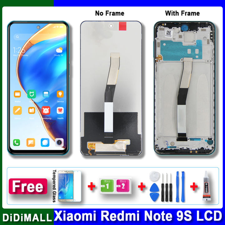 100% Original Lcd For Xiaomi Redmi Note 9S M2003J6A1G Lcd Display ...