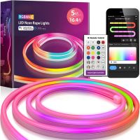 RGB Bedroom Lighting Controllable DIY Color Changing Light Strip Intelligent Flexible Strip Light Bendable for Home Decoration