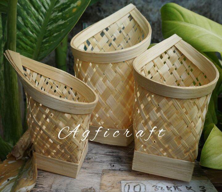 Tempat Tisu Tenggok Bambu Tempat Sendok Anyaman Bambu Kerajinan Bambu