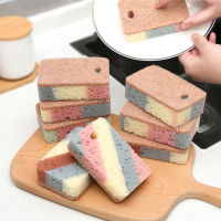 5pcs Pot Washing Sponges Double-sided Cleaning Spongs Household Scouring Pad Wipe Dishwashing Sponge Cloth Dish Kitchen Tools