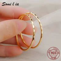 Somilia - Women 39;s Big Hoop Earrings New Collection 100 925 Sterling Silver Jewelry Fashion Women18K Golden серьги кольца