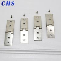 ☒▨▽ 2Pcs Cabinet Door Luggage Hinges 4 Holes Jewelry Wood Boxes Hinges Furniture Decoration with Screws 74x20mm Sliver