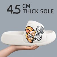 Thick Sole Men Slippers Sense of Luxury Personality Graffiti Slides Bathroom Beach Indoor Sandals 2022 Summer Couple Cool Woman House Slippers