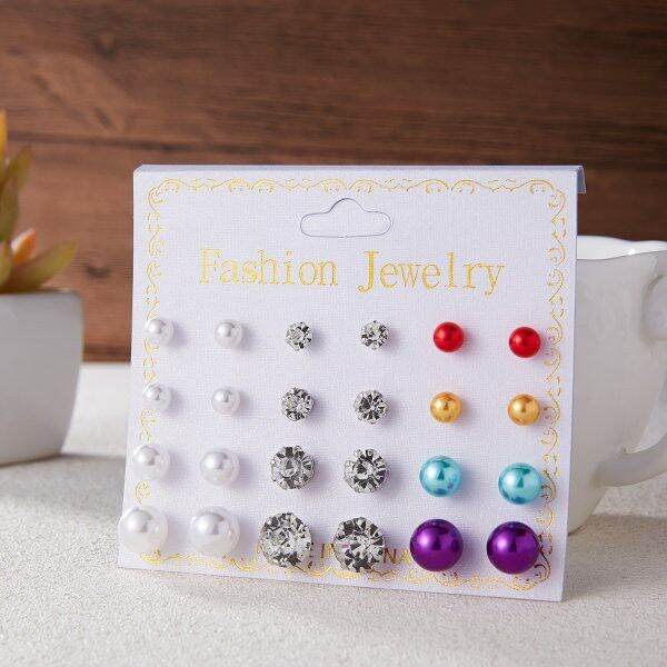 12-pairs-set-combination-stud-earrings-fashion-korean-imitation-zircon-earring-pearl-diamond-ear-gifts-factory-wholesale